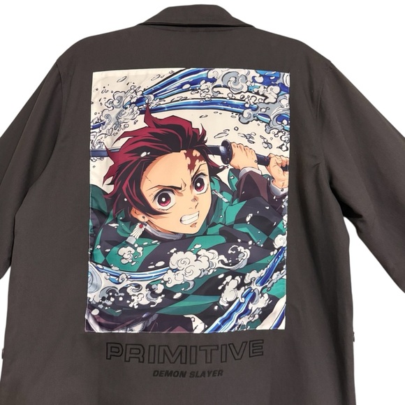 Primitive X Demon Slayer Charcoal Utility Jacket. Tanjiro Jacket. Size Medium. - Picture 8 of 15